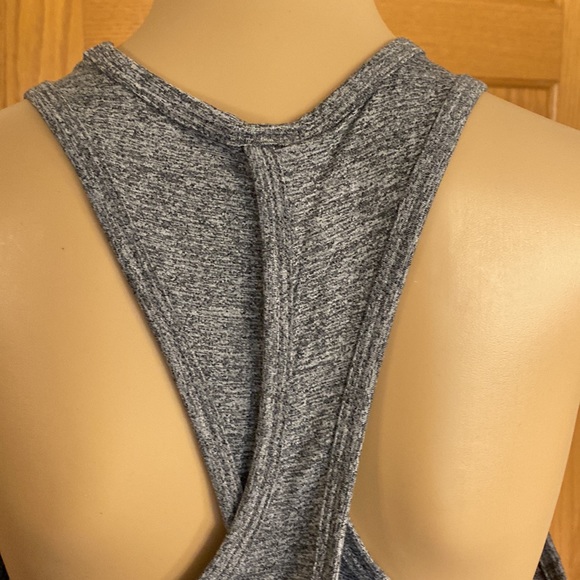 NC University heather gray v neck tank with keyhole & crisscross accent … - Picture 5 of 10
